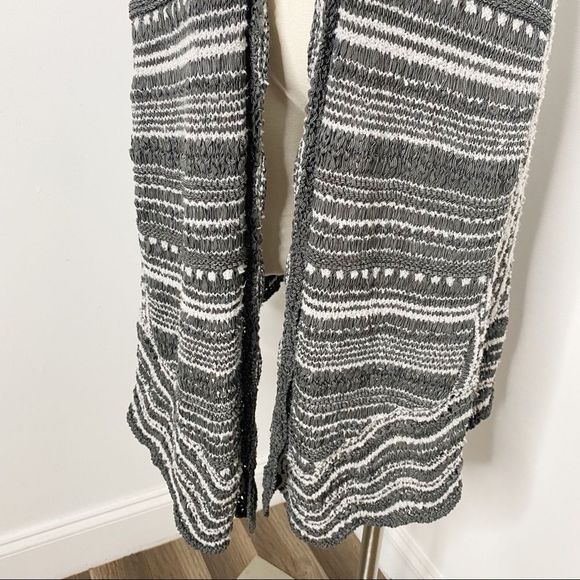 Anthropologie Moth Gray Open Sleeveless Long Duster Cardigan - Picture 5 of 12